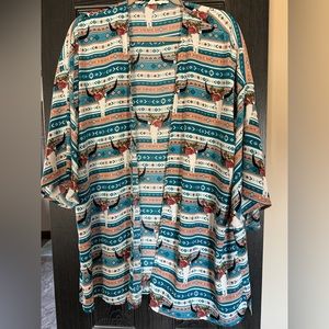 Super cute western print kimono